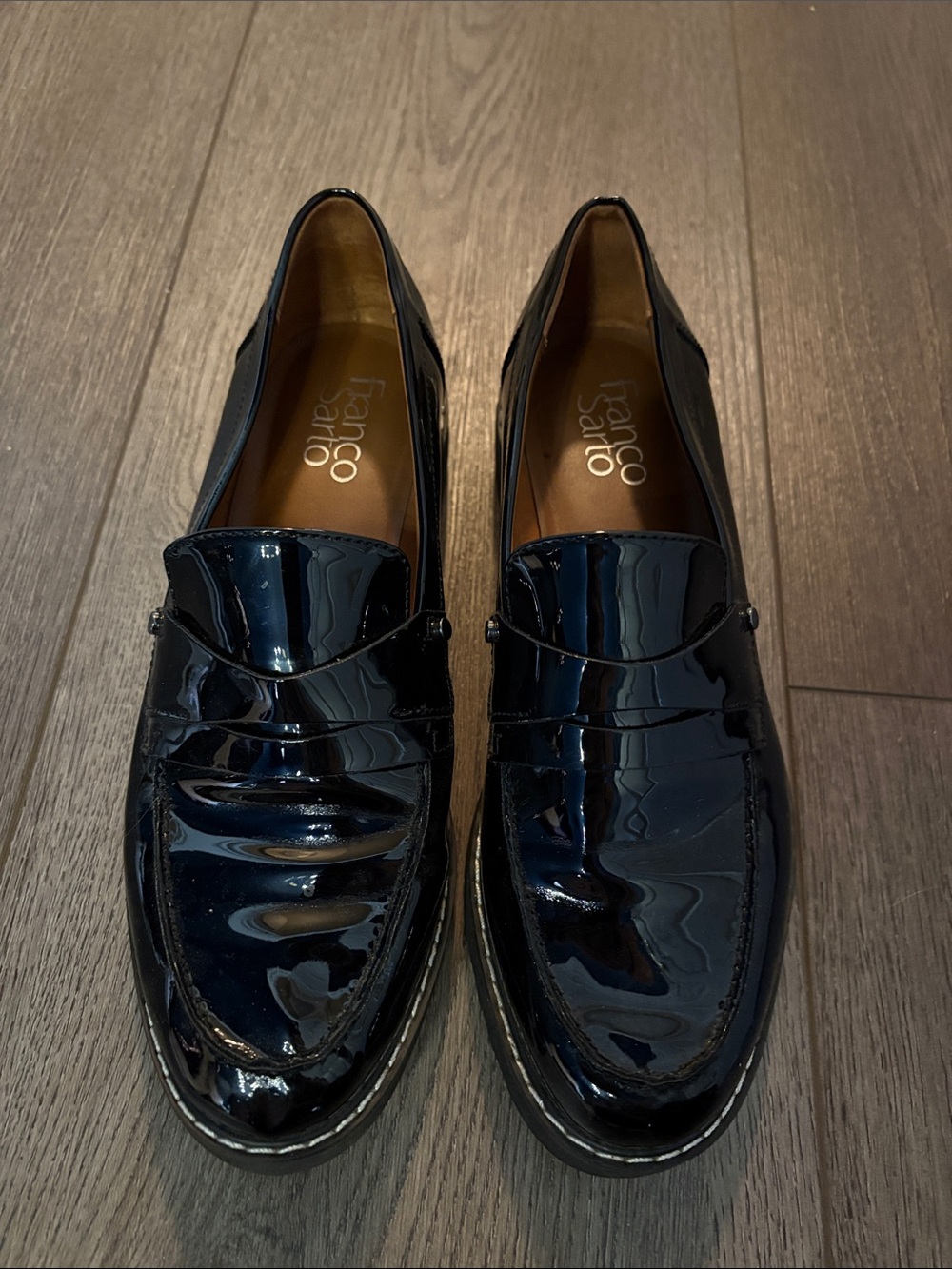 Franco Sarto Women’s Black Patent Leather Loafers